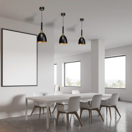 Pendant lamp CLARK BLACK/GOLD 1xE27