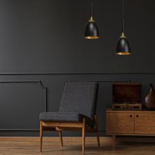 Pendant lamp CLARK BLACK/GOLD 1xE27
