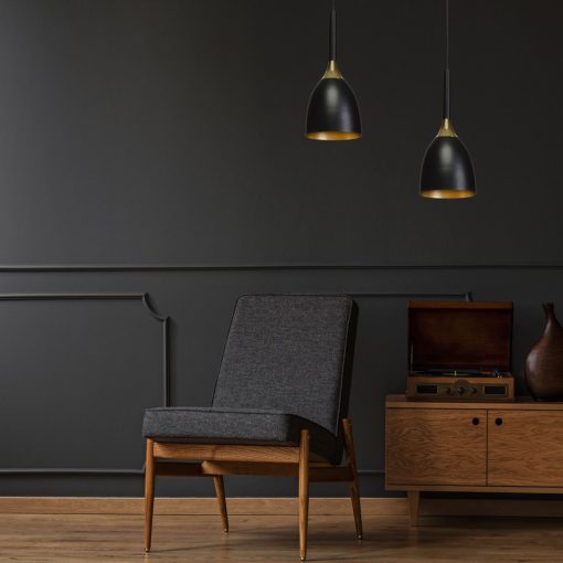 Pendant lamp CLARK BLACK/GOLD 1xE27