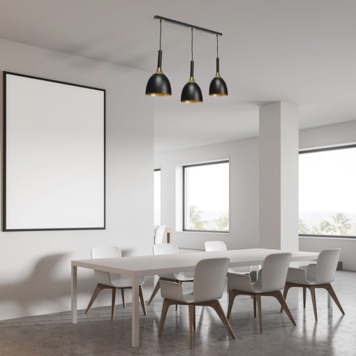 Pendant lamp CLARK BLACK/GOLD 3xE27