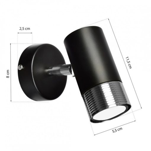 Wall lamp DANI BLACK/CHROME 1xGU10