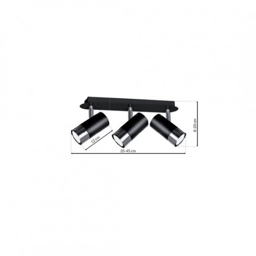 Ceiling  lamp DANI BLACK/CHROME 3xGU10