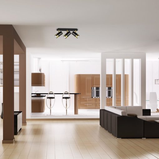 Ceiling  lamp DANI BLACK/GOLD 3xGU10