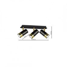 Ceiling  lamp DANI BLACK/GOLD 3xGU10