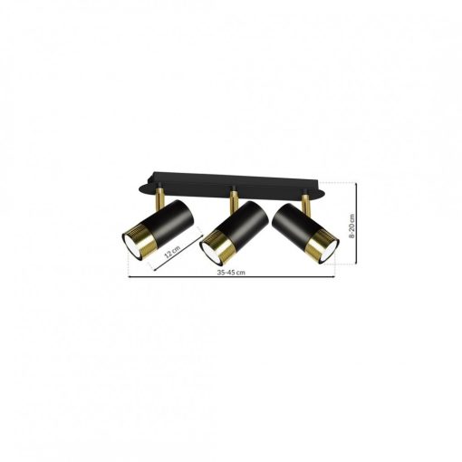 Ceiling  lamp DANI BLACK/GOLD 3xGU10