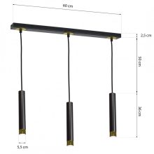 Pendant lamp DANI BLACK/GOLD 3xGU10