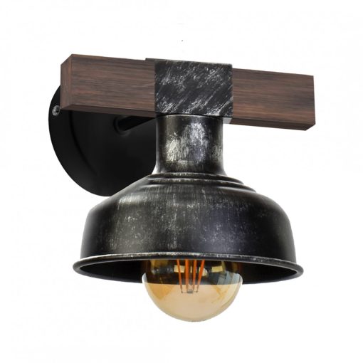 Wall lamp FARO BLACK/WOOD 1xE27 60W