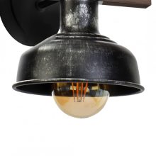 Wall lamp FARO BLACK/WOOD 1xE27 60W