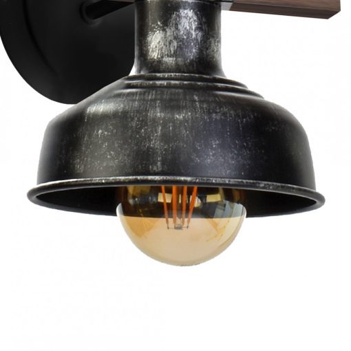 Wall lamp FARO BLACK/WOOD 1xE27 60W