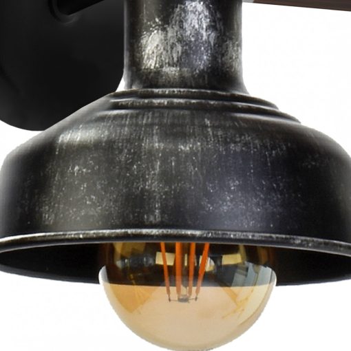 Wall lamp FARO BLACK/WOOD 1xE27 60W