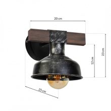 Wall lamp FARO BLACK/WOOD 1xE27 60W