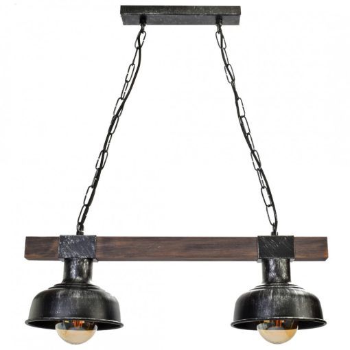 Pendant lamp FARO BLACK/WOOD 2xE27