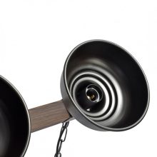 Pendant lamp FARO BLACK/WOOD 3xE27