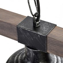 Pendant lamp FARO BLACK/WOOD 3xE27