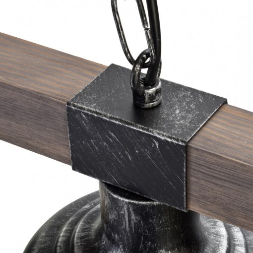 Pendant lamp FARO BLACK/WOOD 3xE27