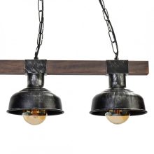 Pendant lamp FARO BLACK/WOOD 3xE27