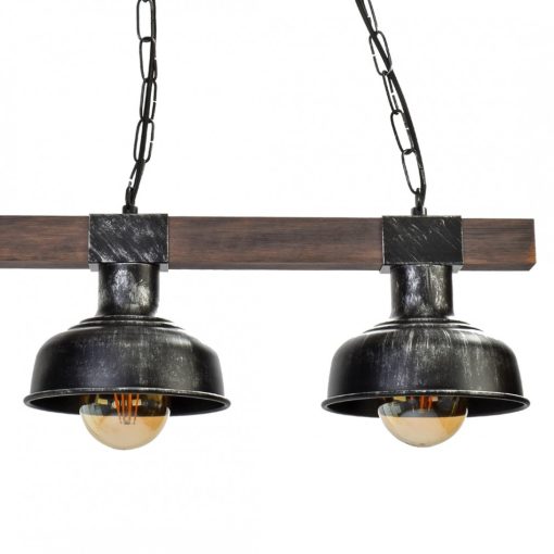 Pendant lamp FARO BLACK/WOOD 3xE27