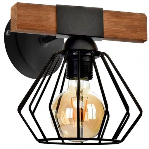 Wall lamp ULF BLACK/WOOD 1xE27 60W