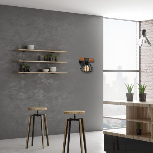 Wall lamp ULF BLACK/WOOD 1xE27 60W