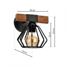 Wall lamp ULF BLACK/WOOD 1xE27 60W