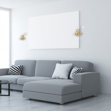 Wall lamp LUPO WHITE/GOLD 1xE27
