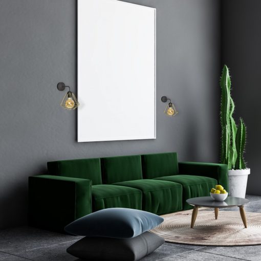 Wall lamp LUPO BLACK/GOLD 1xE27