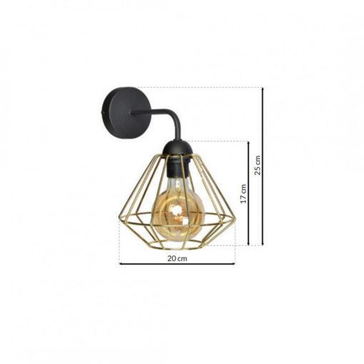 Wall lamp LUPO BLACK/GOLD 1xE27