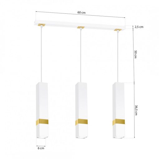 Pendant lamp VIDAR WHITE/GOLD 3xGU10