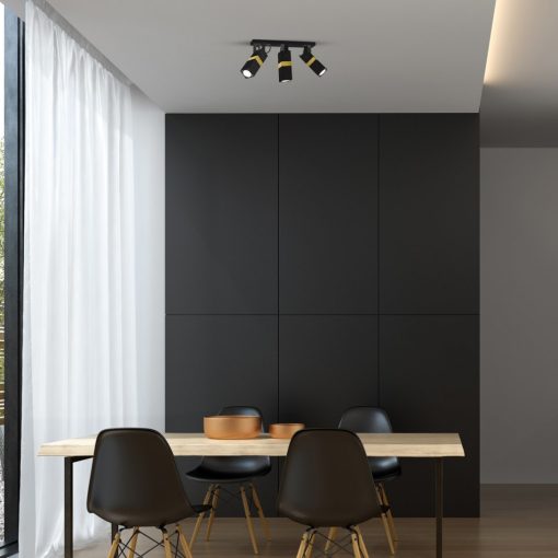Ceiling  lamp VIDAR BLACK/GOLD 3xGU10