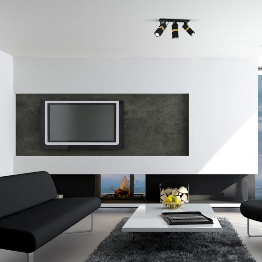 Ceiling  lamp VIDAR BLACK/GOLD 3xGU10