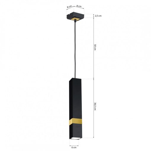 Pendant lamp VIDAR BLACK/GOLD 1xGU10