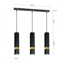Pendant lamp VIDAR BLACK/GOLD 3xGU10