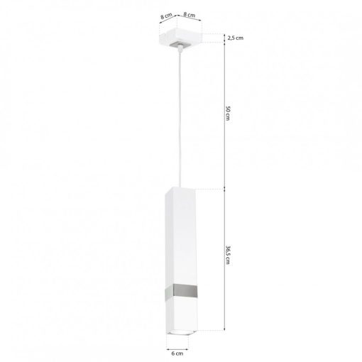 Pendant lamp VIDAR WHITE/CHROME 1xGU10