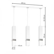 Pendant lamp VIDAR WHITE/CHROME 3xGU10