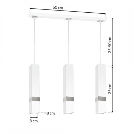 Pendant lamp VIDAR WHITE/CHROME 3xGU10