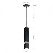 Pendant lamp VIDAR BLACK/CHROME 1xGU10