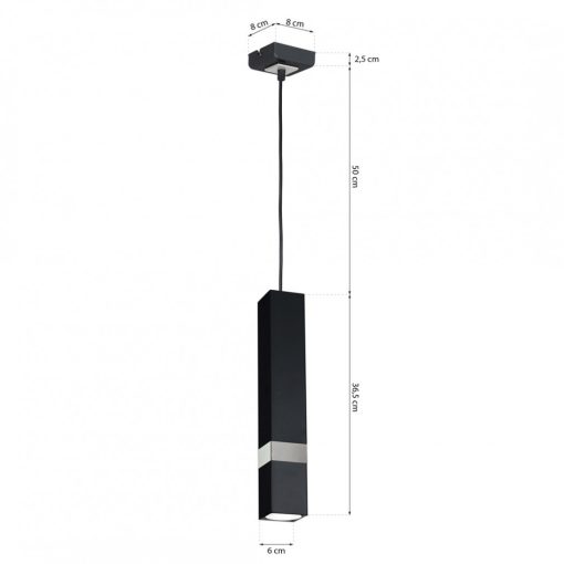 Pendant lamp VIDAR BLACK/CHROME 1xGU10