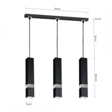 Pendant lamp VIDAR BLACK/CHROME 3xGU10