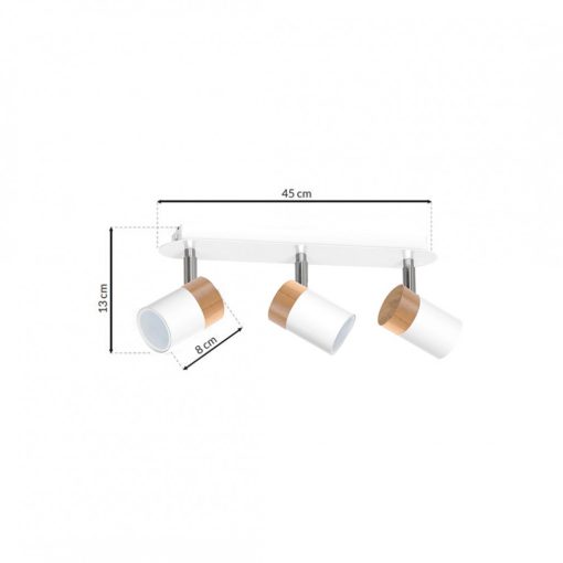 Ceiling  lamp JOKER WHITE/WOOD 3xGU10
