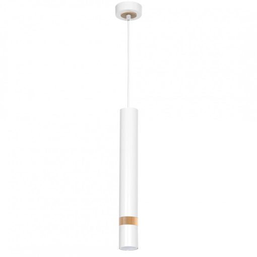 Pendant lamp JOKER WHITE/WOOD 1xGU10