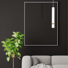 Pendant lamp JOKER WHITE/WOOD 1xGU10