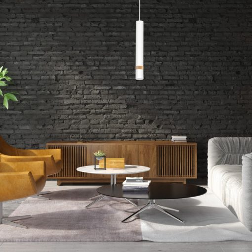 Pendant lamp JOKER WHITE/WOOD 1xGU10