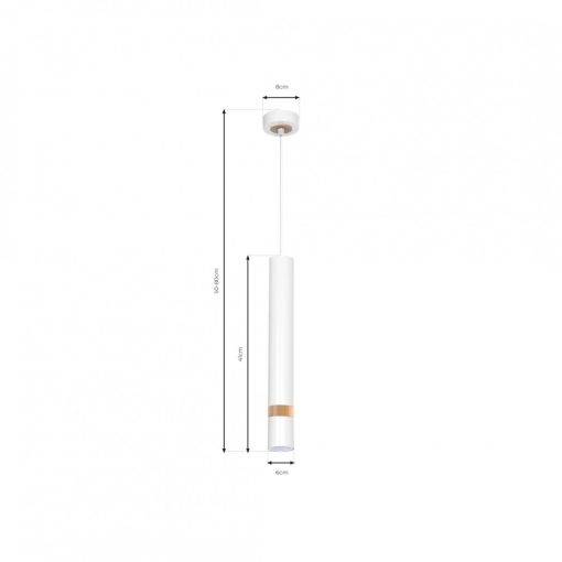 Pendant lamp JOKER WHITE/WOOD 1xGU10