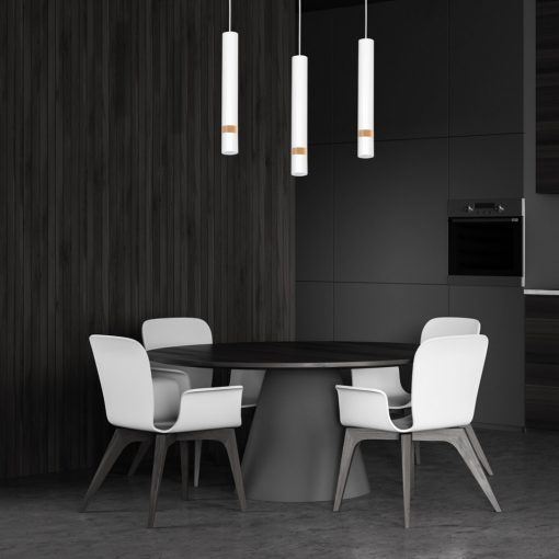 Pendant lamp JOKER WHITE/WOOD 3xGU10