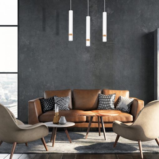 Pendant lamp JOKER WHITE/WOOD 3xGU10