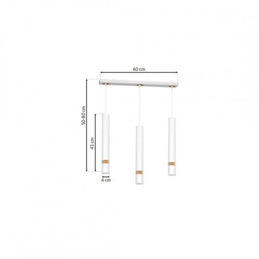 Pendant lamp JOKER WHITE/WOOD 3xGU10