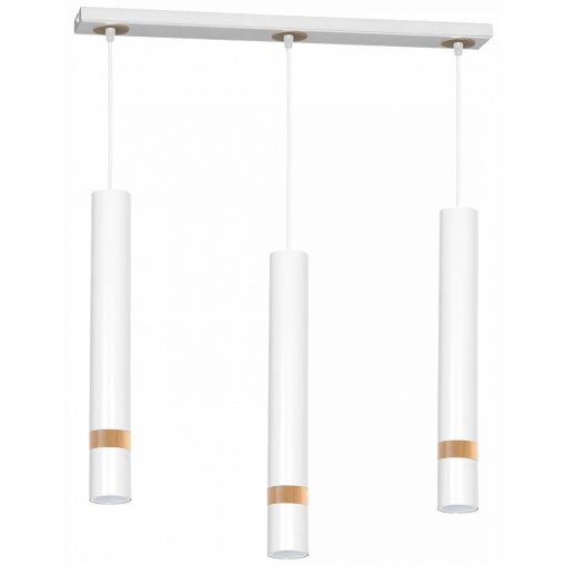 Pendant lamp JOKER WHITE/WOOD 3xGU10