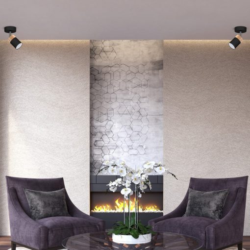 Wall lamp JOKER BLACK/WOOD 1xGU10