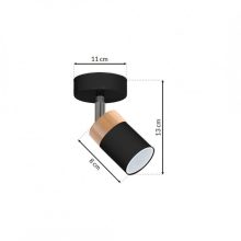 Wall lamp JOKER BLACK/WOOD 1xGU10