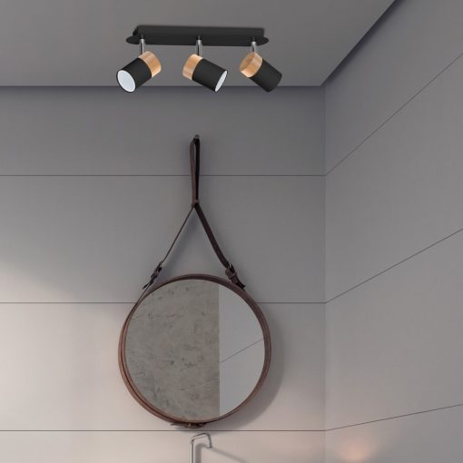 Ceiling  lamp JOKER BLACK/WOOD 3xGU10